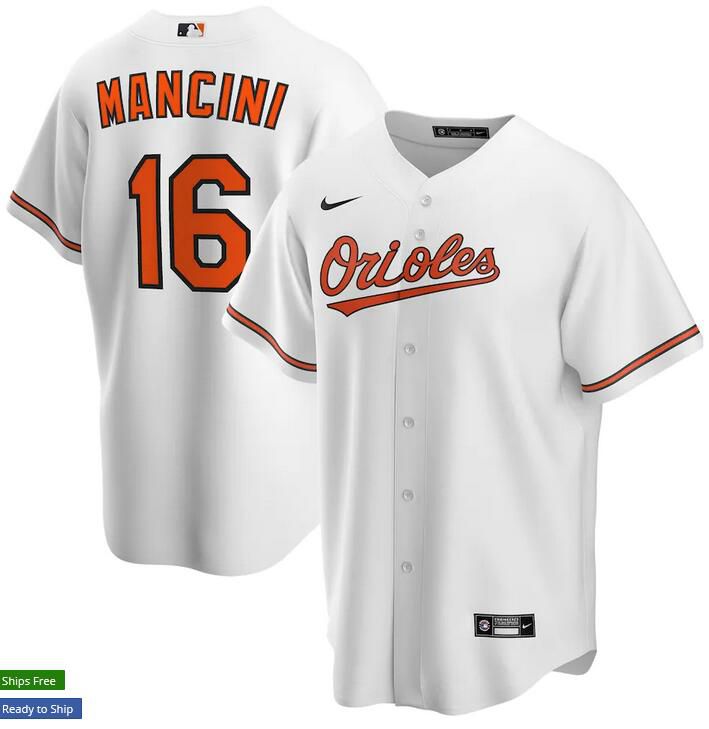 Mens Baltimore Orioles #16 Trey Mancini Nike White Home Replica Player Name MLB Jerseys->baltimore orioles->MLB Jersey